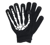 Healeved Moufles de Cyclisme Lumineux Motif Squelette Unisexe Taille Unique Tricot Chauds D’Hiver pour Vélo de Nuit et Fêtes D’Halloween Accessoires Décoratifs Performance Extérieure