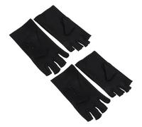 Healeved Moufles Demi-Doigts de Cyclisme Unisexes Anti-UV en Tissu Élastique Respirant, Légers et Fins pour Conduite et Sport Extérieur, Pack 2 Paires Noirs Adaptés Vélo et Équitation