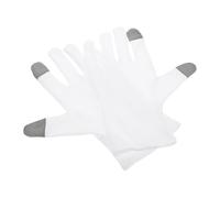 Healeved Moufles Hydratants Mains en Coton Blanc, Confortables et Respirants, pour Femmes, Réutilisables, pour Port Nocturne et Soins Après Tâches Ménagères