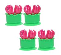 Healeved Moule à Baozi 4 Pièces en Plastique Rouge, Outil Manuel pour Petits Pains Vapeur, Raviolis et Pâtisseries, Accessoire la Cuisine Pratique pour Maison, Café, Restaurant