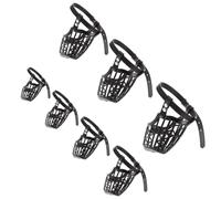 Healeved Muselière pour Chien Protège-Gueule pour Chien en Plastique Panier Sangle PU Réglable Noir Anti-Morsure