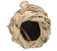 Healeved Nid d'oiseaux en Paille Tressée Nid de Reproduction pour Perroquet Beige pour Construire Habitat Confortable pour Oiseaux et Animaux de Compagnie