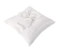 Healeved Oreiller Porte-alliances 15x15 Cm en Satin et Polyester, Coussin Mariage Style Européen avec Nœud Élégant, Accessoire pour Porteur et Décoration de Fêtes