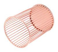 Healeved Organisateur de Bureau en Métal Or Rose Porte-Stylo en Maille Ajourée Pot à Crayons Décoratif de Grosse Capacité pour Fournitures Scolaires et Maquillage Accessoire Polyvalent