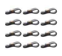 Healeved Organisateur de Câbles en Cuir Pu Noir, Petite Taille Boucle en Alliage, pour Ranger et Gérer les Câbles Informatiques Facilement