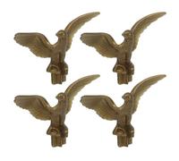 Healeved Ornement D’Aigle pour Mât de Drapeau Extérieur 4 Pièces Plastique | Tête de Remplacement, Coloris Or, pour Décor de Jardin et Usage en Extérieur