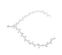 Healeved ornement de front en strass mariage bandeau strass pour femme Casque en strass faire la fête chaîne de front de mariée bijoux de tête exercice d'imitation Silver