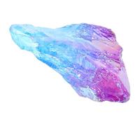 Healeved Ornement en Pierre de Cristal Naturelle Bleue Petite Colonne Décorative Colorée pour Bureau et Maison Pierre de Cristal Peinte Accessoire Décoratif Anti-Stress Statue de