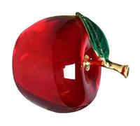 Healeved Ornement Pomme Cristal Décoratif en Verre Feuille D’Or 60 MM Sculpture Artisanale Élégante pour Bureau et Maison Décoration Intérieure Raffinée et Présent Original