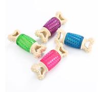 Healeved Os à mâcher couineur pour Petits Chiens, Jouet sonore pour Chiots Faisant Leurs Dents, résistant aux morsures, 14,5 cm, Bleu