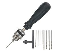 Healeved Outil de Perçage Manuel, Perceuse à Bois Manuelle en Abs et Caoutchouc, Noir, 1mm 1,5mm 2mm 2,5mm 3mm, pour Plastique et Caoutchouc