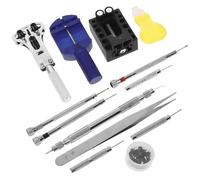 Healeved Outil de Réparation Horloger 31 Pièces Kit Complet pour Suppression et Extraction de Maillons, Ouverture de Fond et Remplacement Pile Montre, Outil Précision pour Accessoires