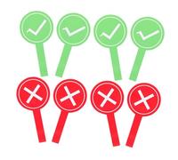 Healeved Pagaies de Vote Réutilisables 8 Pièces Rouge et Vert Mini-Pancartes Portables pour Enseignants Fournitures Scolaires Interactives Tableaux de Jugement Oui ou Non pour Jeux et