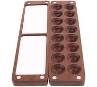 Healeved Palette d’aquarelle en bois de noyer mini 16 couleurs boîte de mélange portable pour pigments coffret compact pour peinture aquarelle rangement artistique pratique et léger