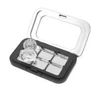 Healeved Palette de Fards à Paupières et Blush Vide Magnétique 6 Compartiments en Métal Mat Noir Presse-poudre Intégré, Couvercle Transparent, Format Compact pour Maquillage de Voyage