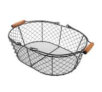 Healeved Panier à Charbon de Bois en Métal avec Poignée Grand Bac de Rangement pour Bûches et Charbon Panier à Bois de Chauffage Extérieur Multifonction pour Cheminée et Matériel de