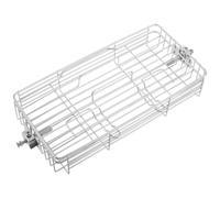 Healeved Panier à Rôtisserie Plat en Acier Inoxydable Argenté, Support Portable Polyvalent pour Ailes de Poulet et Poisson, pour Barbecue en Plein Air
