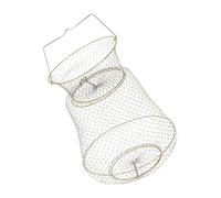 Healeved Panier de Pêche Pliable en Fil d'acier Solide Diamètre 35 CM Cage à Poissons Vivants sans Flotteur Filet de Pêche Robuste Rivière et Voyage