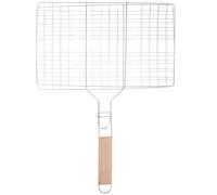 Healeved Panier en Fer Argenté Poignée à Griller pour Barbecue Extérieur Couleur Aléatoire | Surface Lisse, Usage Sûr, pour Poisson et Steak, Format Portable pour Pique-niques Couleur Aléatoire