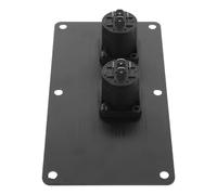 Healeved Panneau de Bornier pour Haut-Parleur en Alliage d'Aluminium 147X75Mm Double Connecteur Xlr 4, Plaque de Prise Audio pour Câblage de Système Audio Professionnel et Scène