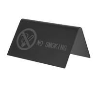 Healeved Panneau de Table Non-Fumeur en Acier Inoxydable Mat 6X10 CM, Panneau Métallique « Interdit de Fumer » pour Bureau, Restaurant et Espace Intérieur, Signalétique Robuste et Facile à