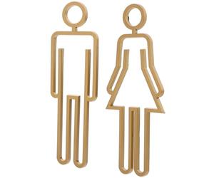 Healeved Panneau D'identification des Toilettes pour Portes, Abs Doré