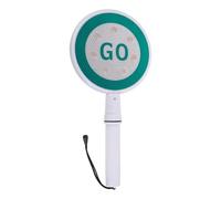 Healeved Panneau LED Portatif Double Face Go/Stop, Équipé de Signaux Lumineux Clignotants, Alimenté par Piles Aa, Adapté pour Gestion Temporaire du Trafic et Zones de Chantier