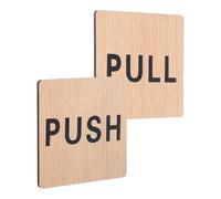 Healeved Panneaux de Porte en Bois 2 Pièces « Tirer/Pousser » pour Porte D’Entrée et Panneaux Signalétiques Rectangulaires à Fixer sur Surface Plane Usage Commercial et Bureau