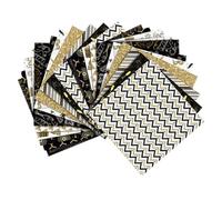 Healeved Papiers De Scrapbooking Noir Et or 30X30 Cm 24 Feuilles Pour Journal Intime Et Artisanat En Papier Fournitures De Bricolage CréAtif