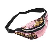 Healeved Paquet Banane à Paillettes pour Femme Sangle Réglable, Pochette de Taille en Polyester Facile à Nettoyer, pour Sport et Voyage