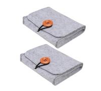 Healeved Paquet De Rangement pour Huiles Essentielles Compact 2 Pièces Taille Petite en Feutre Et Tissu Non Tissé Portable pour Voyageurs Organisateur De Flacons D'huiles Essentielles Gris
