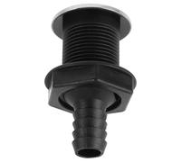 Healeved Passe-Coque Nylon Noir avec Capuchon Acier Inoxydable Raccord Droit pour Drainage Bateau et Yacht Connecteur Étanche et Résistant Corrosion