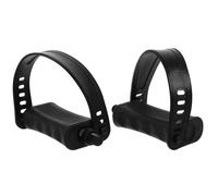 Healeved Pédales de Vélo D'appartement Faciles à Utiliser avec Sangles Réglables en PP Antidérapantes, Accessoires pour Vélo Stationnaire Noir pour Entraînement en Salle