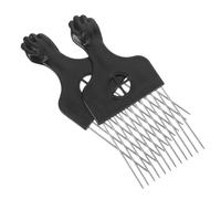 Healeved Peigne à Cheveux Afro En Acier Inoxydable Poignée En 2 Pièces Peigne Démêlant Pour Cheveux Bouclés Ergonomique Pour Hommes Et Femmes Coiffage