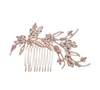 Healeved Peigne à Cheveux Élégant en Strass pour Mariée Accessoire de Mariée en Cristal Vigne de Cheveux de Mariage Or Rose pour Événements Spéciaux