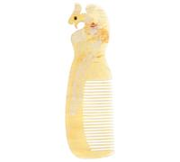 Healeved Peigne à Cheveux en Corne Naturelle à Motif Dragon et Phénix Gravé, Peigne de Massage du Cuir Chevelu, Outil de Coiffure Portable pour Cheveux Longs, Couleur Couleur Aléatoire
