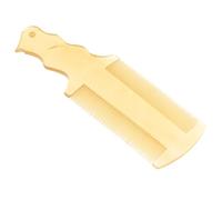 Healeved Peigne Anti-Pelliculaire en Corne de Buffle Naturel Double Face à Dents Fines Manche Long Jaune Peigne Éliminateur de Lentes pour Homme et Femme Soin du Cuir Chevelu à