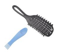 Healeved Peigne de Coiffage Ondulé en Pp Noir Design Ajouré pour Boucles, Séchage Rapide et Coiffure Quotidienne Élégante, Forme Courbée Confortable