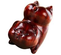 Healeved Pendentif Cochon Ornement Artisanal Chic et Miniature en Bois de Santal Marron, Accessoire Suspendu Délicat et Rétro pour Décoration DIY pour Clés