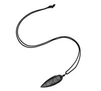 Healeved Pendentif Collier en Pierre Fossile Orthoceras Grand Format, Pendentif Conque Brut Poli Motifs Naturels Éclatants, Bijou Éducatif et Décoratif pour Passionnées de Pierres