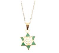 Healeved Pendentif Hexagramme Hexagonal Pour Femme Collier Délicat Acier Inoxydable Avec Chaîne Ornements Hexagonaux