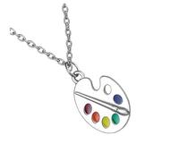Healeved Pendentif Palette De Bijoux Collier Créatif Collier Étudiant En Art Collier De Peinture Collier En Alliage