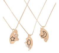 Healeved Pendentif Présent de Diplôme Délicat Étoile Lune Nuage Collier Résistant à L'usure en Alliage de Zinc Or pour Prom et Soirées