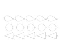 Healeved Pendentifs Creux en Alliage de Zinc 45 Pièces, Cadres Ouverts à Dos Ouvert, Assortiment Formes Triangulaires, Rondes et Larme pour Création de Bijoux et Breloques Inoxydable