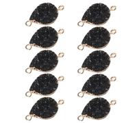 Healeved Pendentifs Cristal Goutte D'eau 10 Pièces Noir Pour Fabrication Bijoux Diy Créateurs Loisirs Créatifs Présent Créations Colliers Bracelets