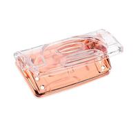 Healeved Perforatrice de Cartes Portable Rose Gold Transparente Accessoire de Bureau Compact Perforatrice Domestique pour Papier Carton et Cuir Outil Pratique pour Agenda et Projets