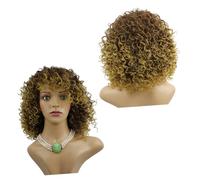 Healeved Perruque Courte Bouclée Mixte Blond Pour Femmes Synthétique Résistant Chaleur Style Cosplay Et Usage Quotidien