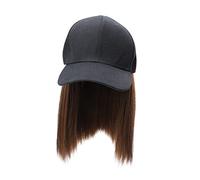 Healeved Perruque Courte Lisse Style Bobo Perruque Et Chapeau Coiffe Pour Femme Fille