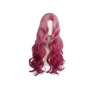 Healeved Perruque Femme Longue Bouclée Rouge Fibres Résistantes à Haute Température Coiffure et Confortable pour Fête Cosplay et Halloween