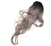 Healeved Perruque Grise pour Femme Synthétique Longue Bou et Ondulée Dégradée pour Cosplay et Fêtes Résistante Chaleur